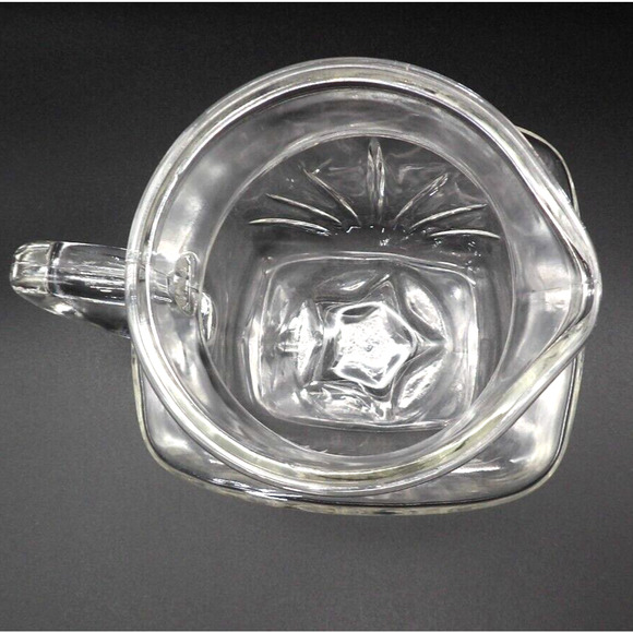 Federal Glass Star Clear Pitcher 36 oz Pressed Glass USA Juice Barware Vintage - Picture 5 of 6
